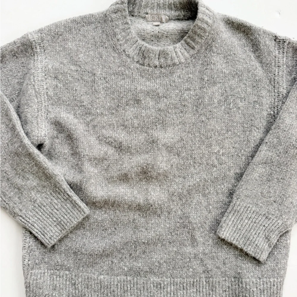 J. Crew Relaxed Crewneck Pullover Heather Ash Dove size Small